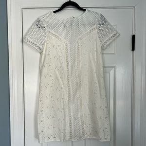 White shift dress